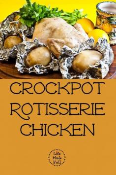 
                    
                        Fall-off-the-bone, melt-in-your-mouth crockpot rotisserie chicken!
                    
                
