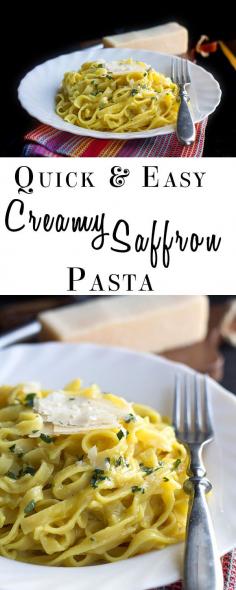 Quick & Easy Creamy Saffron Pasta **Easy and Yummy - Def serves more than 4.
