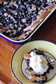 Homemade Blueberry Cobbler with Vanilla Ice Cream: I am so in the mood for old-fashioned desserts!