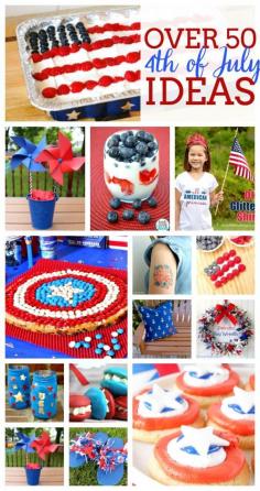 
                    
                        Over 50 4th of July Ideas - including patriotic recipes and red, white and blue craft ideas! |The Love Nerds
                    
                
