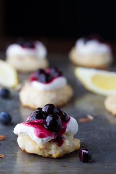 Blueberry Almond Shortcakes with Lemon Whipped Cream Recipe  | Sweet Peas and Saffron