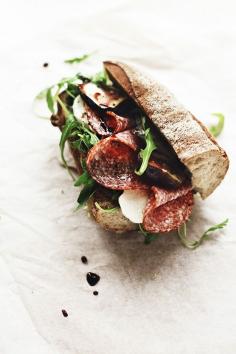 Salami Rucola Mozzarella Ciabatta Sandwich