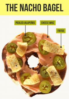 The Nacho Bagel | 15 Insane Bagel Topping Combos That Are Actually Brilliant