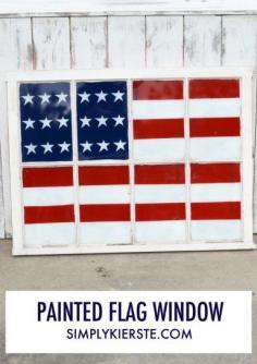
                    
                        DIY Painted Flag Window | simplykierste.com - love this 4th of July decor for your home!
                    
                