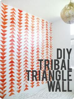 Stamped Tribal Triangle Chain Wall - Vintage Revivals - How to for accent walls