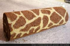 Giraffe cake roll. Cute for a baby shower.