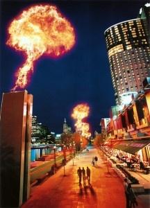 Melbourne - Southbank at night along the Yarra River - Stayed at Crown Metropol