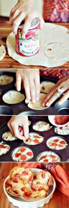 Mini Tortilla Crust Pizzas! Just made these for lunch and OMG! So good, and all the different mini pizza's are such a great app idea, but for me it was a fun lunch to make then eat with my kids 
                                        