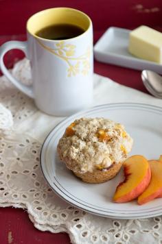 Bed and Breakfast Style Peach Crunch Muffins Recipe