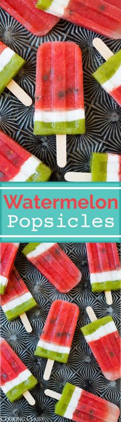 
                    
                        Watermelon Popsicles - these are the most refreshing summer treat! Made with fresh watermelon and kiwi, coconut milk and chocolate chips. Everyone loved them!
                    
                