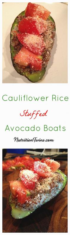 
                    
                        Cauliflower Rice Stuffed Avocado Boats | Only 140 Calories | Creamy & Crunchy | Satiating 9 grams Fiber | For MORE RECIPES, Nutrition & Fitness Tips please SIGN UP for our FREE NEWSLETTER NutritionTwins.com
                    
                