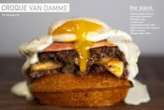 
                    
                        This Open-Faced Croque Madame Burger is Stacked on a Belgian Waffle #sandwiches trendhunter.com
                    
                