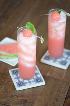 Watermelon, Mint, and St-Germain Vodka Cocktail #watermelon #mint #vodka