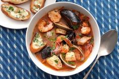 Cioppino Seafood Stew with Gremolata Toasts #seafood #soup