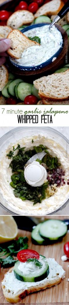 Garlic Jalapeno Whipped Feta Dip /Spread