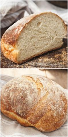 No Knead Farmhouse Bread- a simple recipe that even the newest baker will be able to bake this bakery style bread.