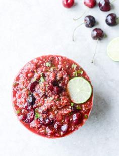 
                    
                        grilled cherry salsa - perfect with chips, on fish, tacos or steak! I howsweeteats.com
                    
                