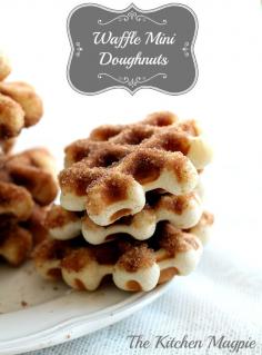 How To Make Mini Cinnamon Sugar Doughnuts in your waffle maker! | The Kitchen Magpie #recipes #Breakfast #food