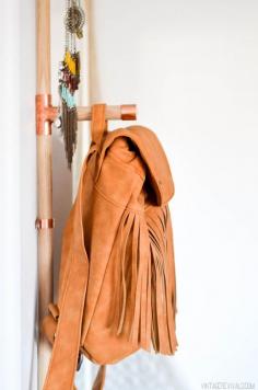 
                    
                        What a simple DIY coat rack made from oak dowels and copper fittings!
                    
                