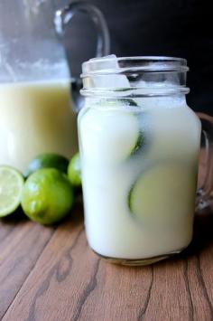 Brazilian Lemonade: Ingredients:  6 cups cold water  1 cup sugar  4 limes  6 tablespoons sweetened condensed milk...see recipe