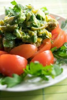 So easy and so tasty!  Tomato salad with avocado salsa recipe