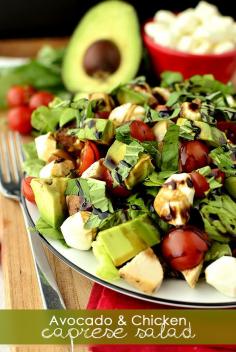 Avocado and Chicken Caprese Salad 15+ Healthy Summer Recipes | Iowa Girl Eats