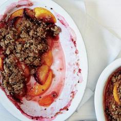 Peaches and Plums with Sesame Crumble | MyRecipes.com