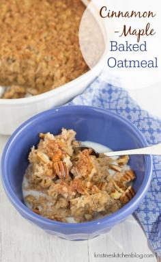 Cinnamon Maple Oatmeal Bake Breakfast | Kristine's Kitchen