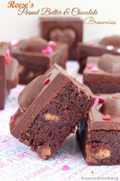 Reeses Peanut Butter Chocolate Brownies-these look super rich, but so yummy!