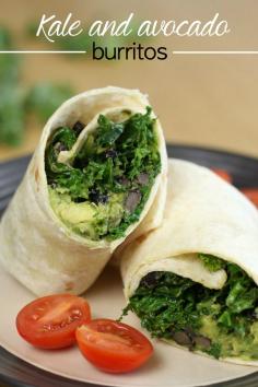 Kale and Avocado Wrap -Vegan. Delicious lunch.