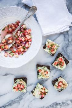 
                    
                        Zucchini Chevre Tartines with Fruit Salsa
                    
                