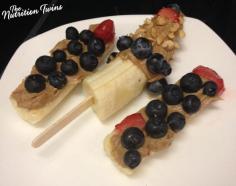 PB & Bananaberry Frozen Pops (or Blueberry Banana Boats)