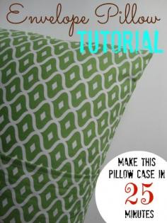 Envelope Pillow Case - easy 25 minute pillow covering