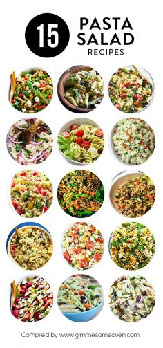 A delicious collection of 15 pasta salad recipes from food bloggers