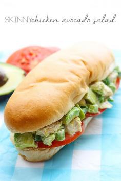 Skinny Chicken Avocado Salad Sandwiches