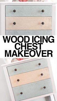
                    
                        Chest makeover using Wood Icing to create texture! LOVE this stuff!
                    
                