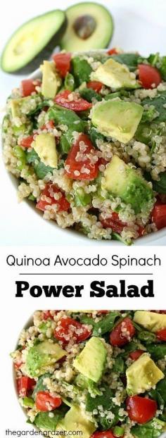 The Garden Grazer: Quinoa Avocado Spinach Power Salad.