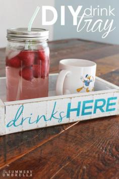 Don't spill your drinks all over anymore! Use this incredibly easy drink tray to keep them all in one location.