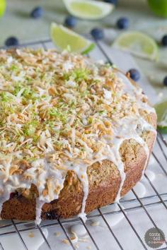 Blueberry, Lime & Coconut Coffee Cake