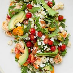 Shrimp Salad with Hominy, Arugula and Lime. Via F&W (www.foodandwine.com). 25 summer salad recipes.