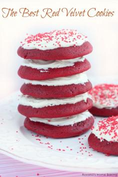 Two secret ingredients turn a classic into the best red velvet cookies ever. Forget the red velvet cake box, these cookies are made from scratch  #sweet #sugar #delicious #good # tasty #temptation #dessert #cookies #sweettooth #cravings #enjoy #happy #iloveit #recipe #taste #rich #redvelvet