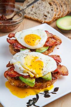 Closet Cooking: Bacon Jam Breakfast Sandwich with Fried Egg and Avocado.   I want to use flattened chicken breast as the bread.