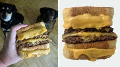 
                    
                        This Beef Burger is Sandwiched Between Three Stuffed Grilled Cheeses #burgers trendhunter.com
                    
                