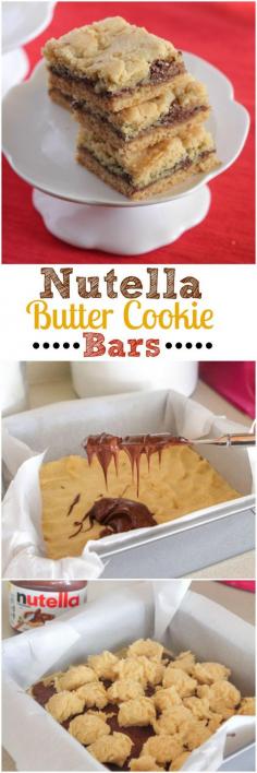 
                    
                        Nutella Butter Cookie Bars #nutella #cookies #recipe #bars #dessert
                    
                