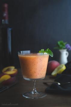 Fresh Peach and Pomegranate Daiquiri - this frozen cocktail may be my most favorite yet! | @tasteLUVnourish on TasteLoveAndNourish.com #ad #PAMACelebrateSummer
