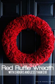 red ruffle wreath | Life On Virginia Street