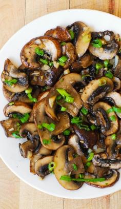 Healthy Sautéed Mushrooms #recipe #vegetarian