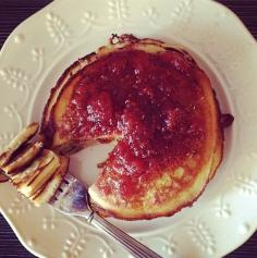 Paleo pancake recipe. Coconut Flour, Almond Flour, Almond Milk...etc.