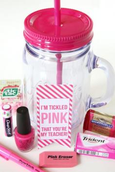 "Tickled pink" teacher appreciation gift