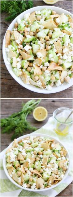 
                    
                        Cucumber, Chickpea, and Feta Salad Recipe on twopeasandtheirpo... This simple and fresh salad is great served as a main dish or side dish. It's perfect for summertime!
                    
                